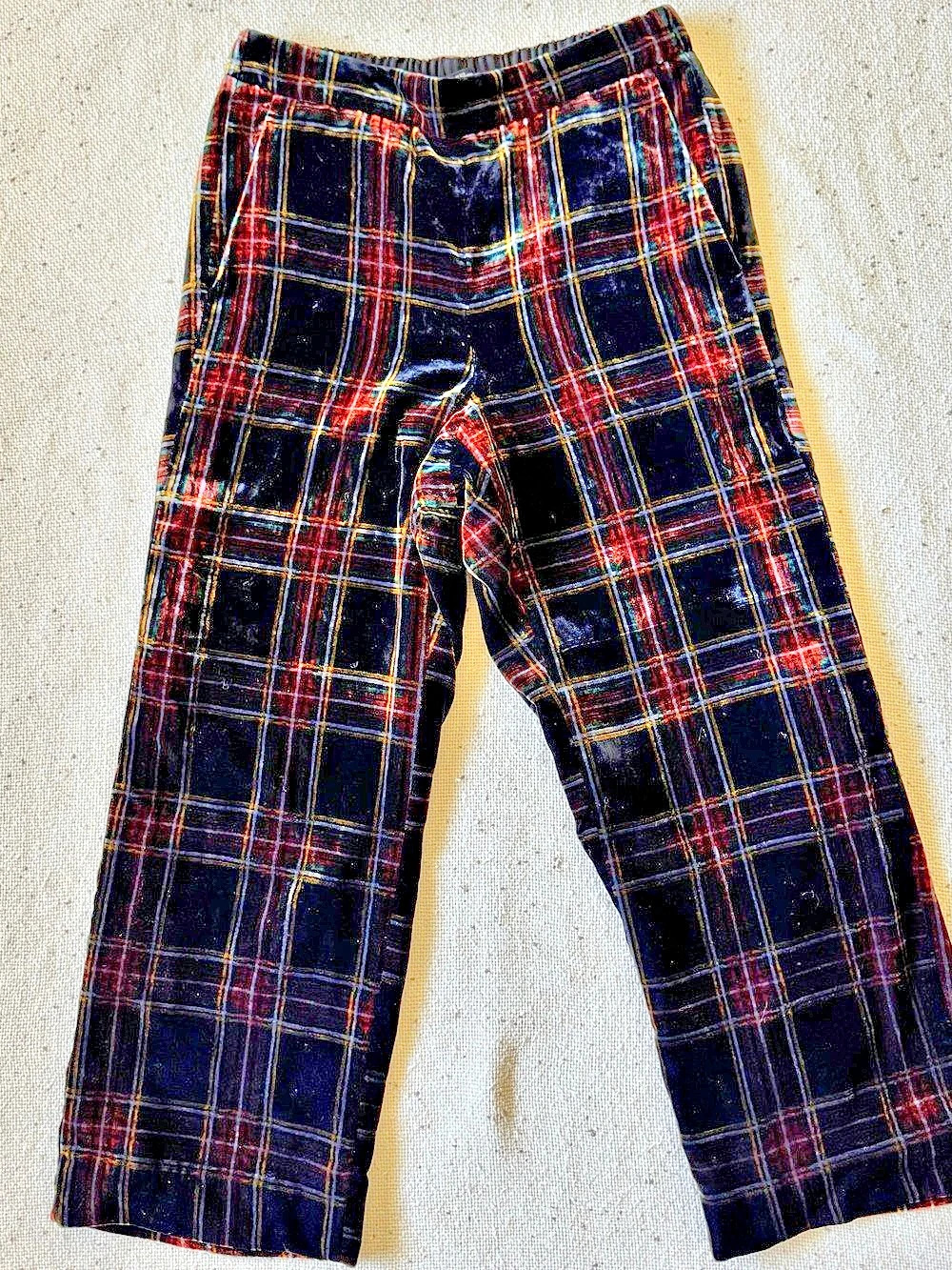 J.Crew Peyton Stewart Tartan Velvet Pants Women Plaid Wide Leg Pull On Holiday